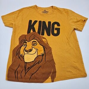 Disney Mufasa KING Lion Graphic T Shirt Mens 3XL Yellow Cotton‎ The Lion King